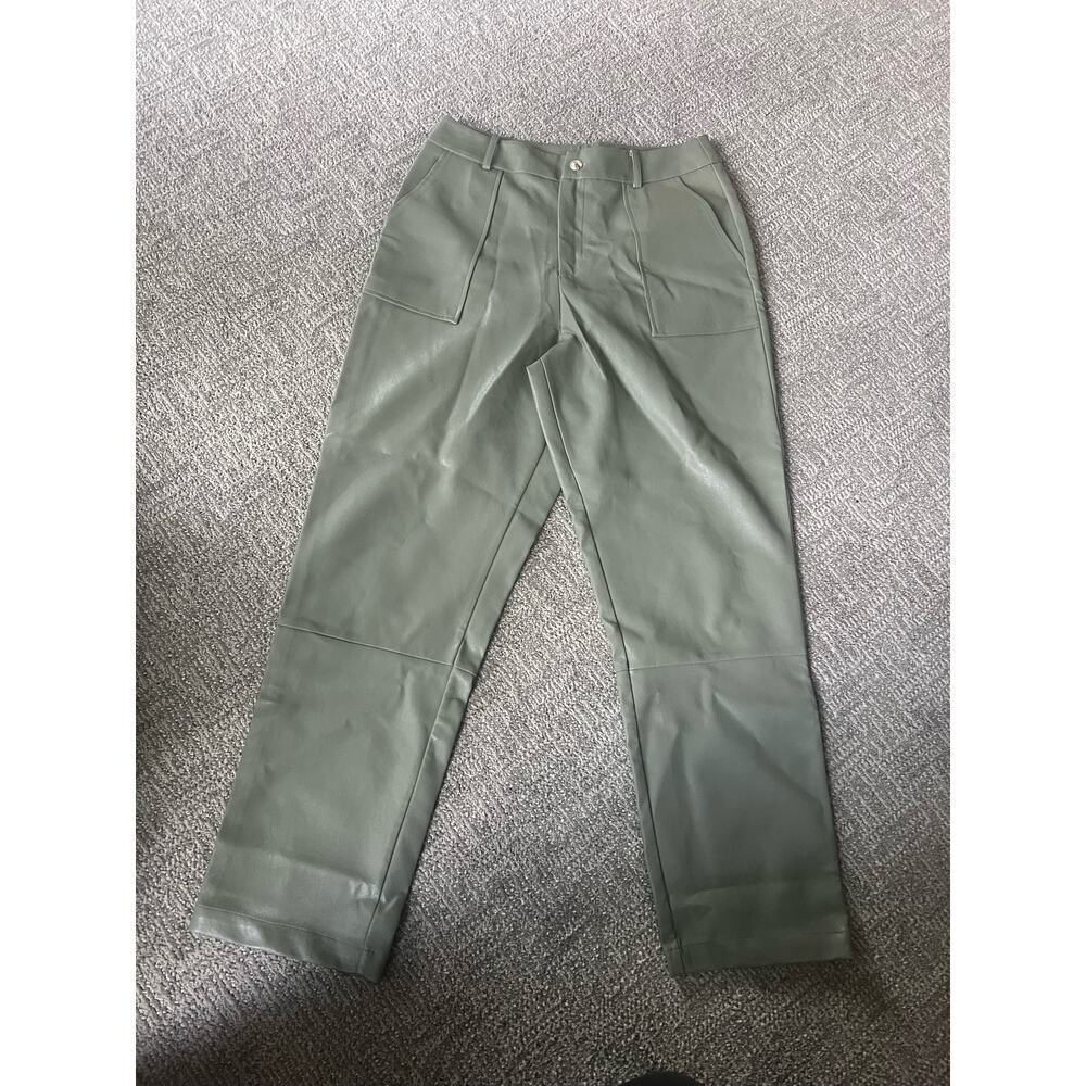 Unique 21 green faux‎ leather pants nwot size 8
